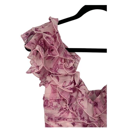 Cinq a Sept Porta ruffle detailing silk minidress dress chiffon size 0 - Picture 3 of 8